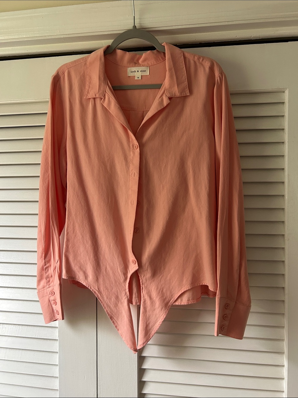 cloth & stone Coral Button-Down Bodysuit Shirt